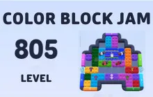 Color Block Jam Level 805 Treasure Key Puzzle image
